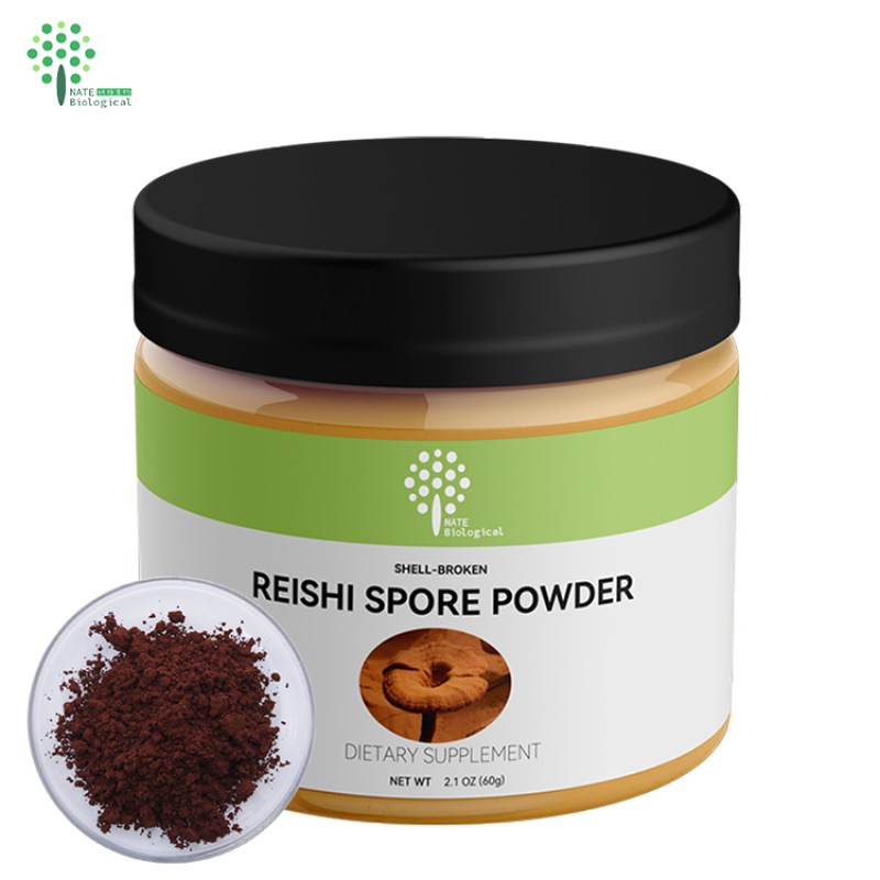 OEM Shell-broken Reishi Spore Powder with Private Label  60G 2.1OZ Jars