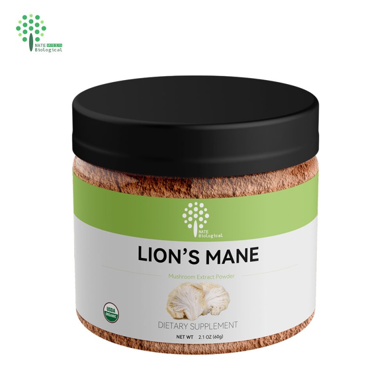 OEM Organic Lions Mane Mushroom Extract Powder with Private Label 60G 2.1OZ Jars