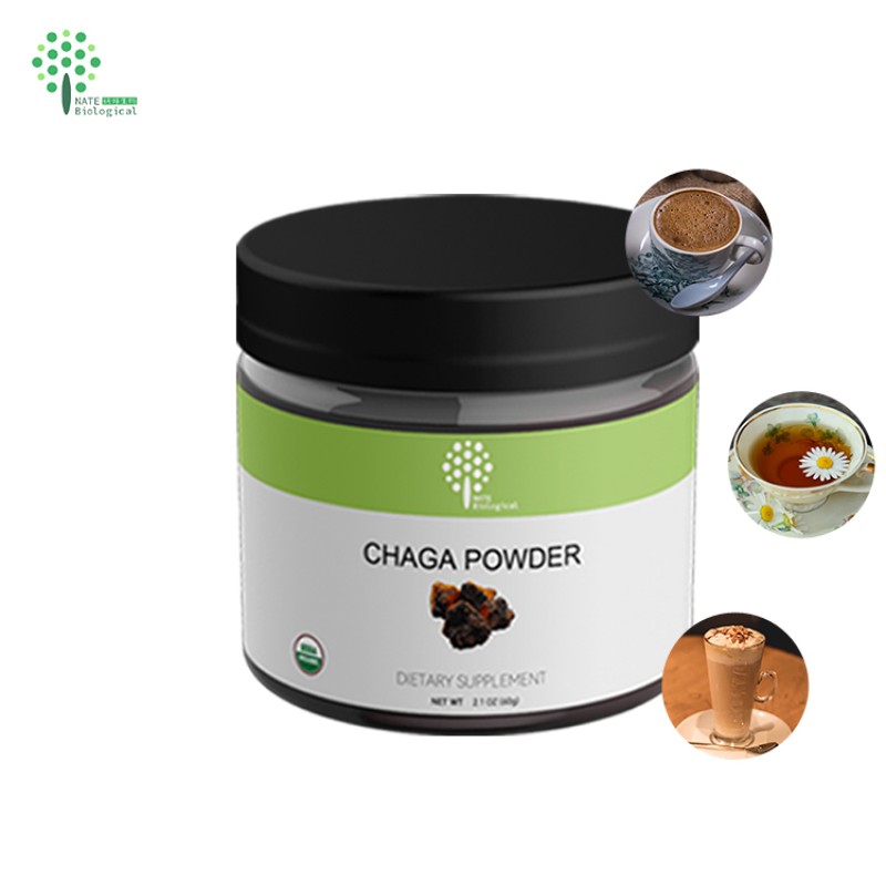 Customized Private Chaga Mushroom Extract Powder with 60G  2.1OZ Jars