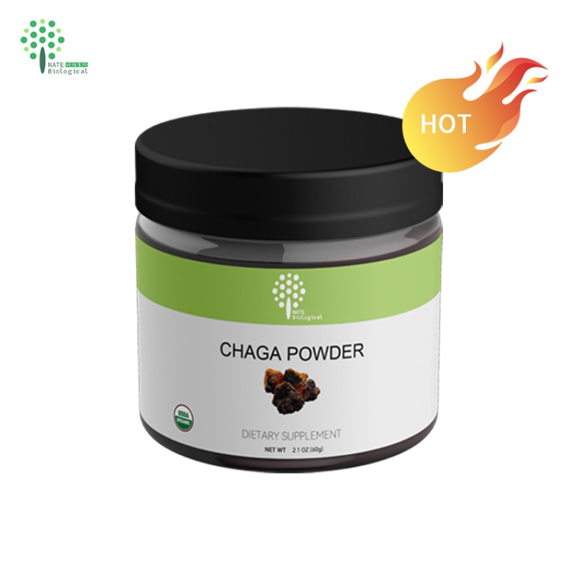 Customized Private Chaga Mushroom Extract Powder with 60G  2.1OZ Jars