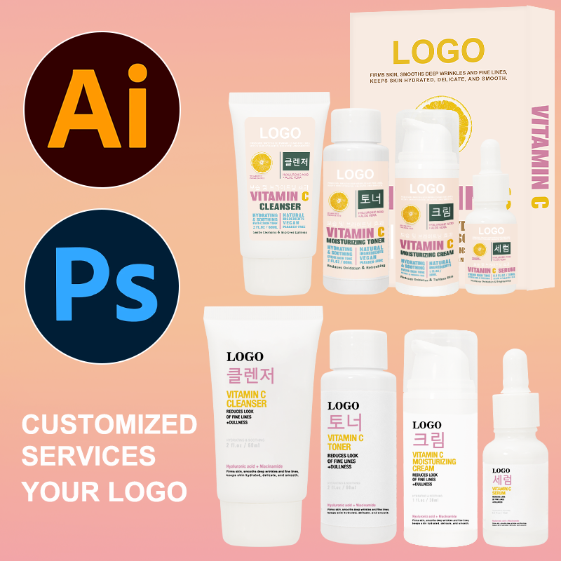 Skin Care Set 4pcs - OEM Hyaluronic Acid Vitamin C Formula