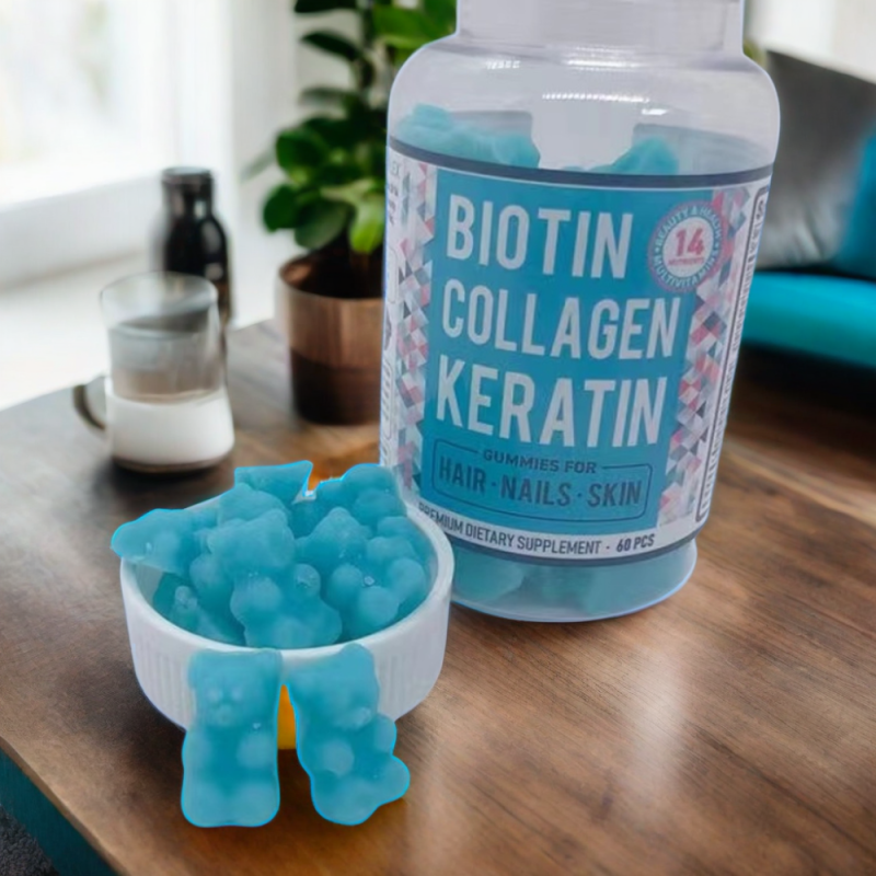 Private Label Biotin Collagen Keratin Vitamin for Hair Skin and Nails Biotin Capsule Pills Supplement Biotin Gummies