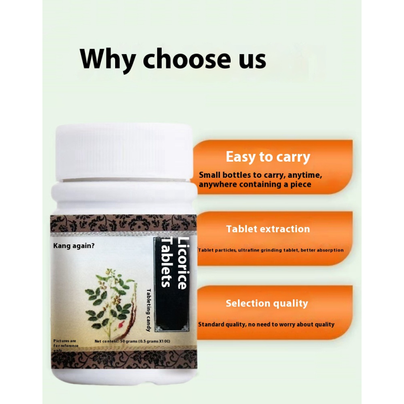 Licorice Tablets Manufacturer - 100 Count OEM Home Use Glass Bottle