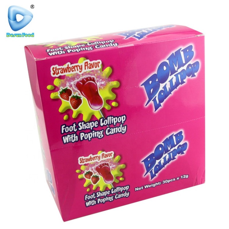Foot Shape Lollipop Supplier - With Popping Candy