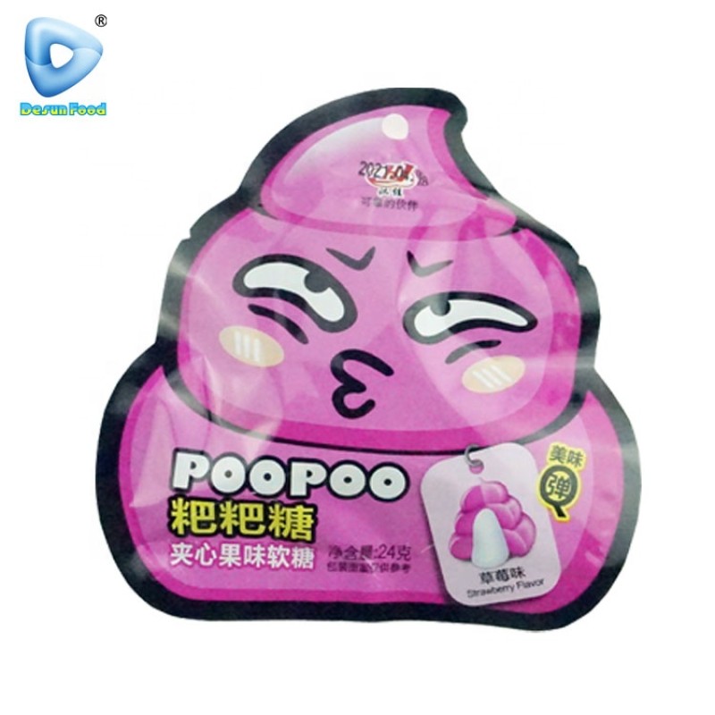 Poo Poo Shaped Soft Candy Supplier - Center Filled Fruit