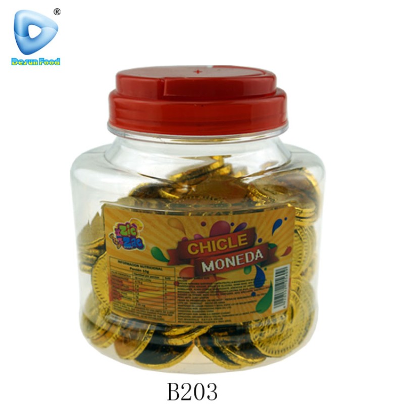 Gold Coin Bubble Gum Factory - In Jar