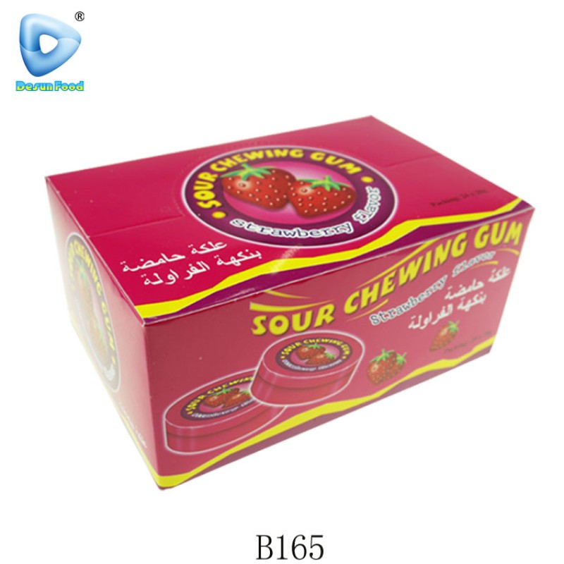 Strawberry Bubble Gum Supplier - With Sour Powder