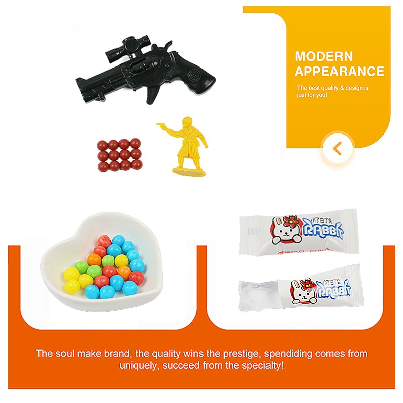 Plastic Gun Toy with Candy Supplier - Wholesale Colorful Puffed