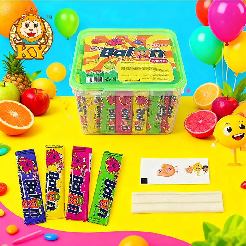 Bubble Gum Candy with Tattoo Factory - Wholesale Sweet Fruity Flavor Chewy
