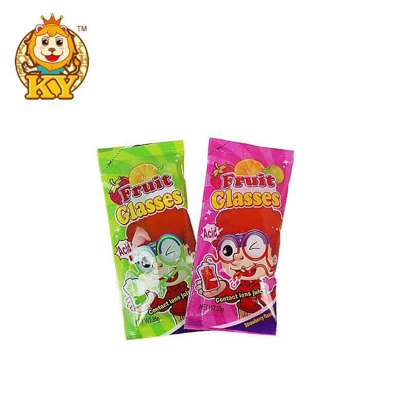 Cartoon Glasses Toys with Liquid Candy Factory - Wholesale Fruity Sour Jam
