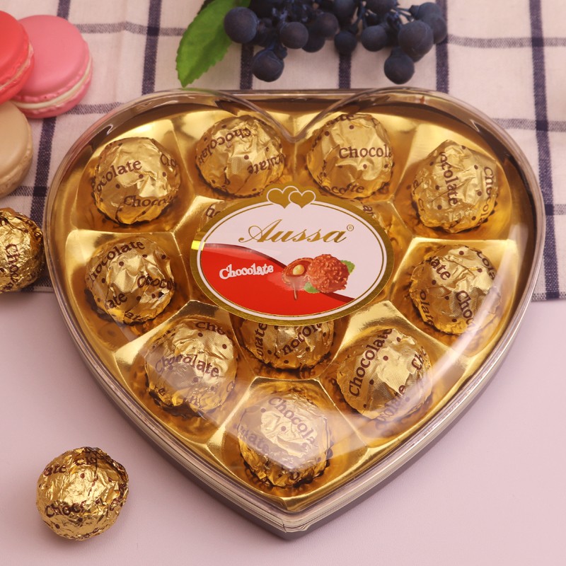 Golden Heart Gift Supplier - Nut-Rich Milk Chocolate Pattern