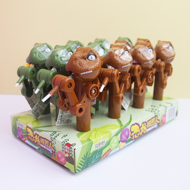 Dinosaur Robot Candy Supplier - Press Lollipop Fruit-Infused