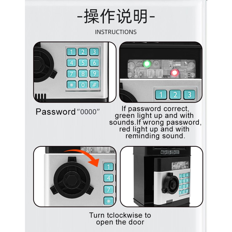 Gold Piggy Bank Supplier - Kids Educational Toys Light Music Saving