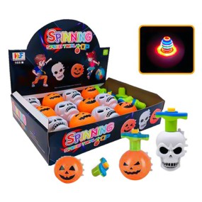 Spinning Top Factory - Pumpkin Skull Light up Music Top