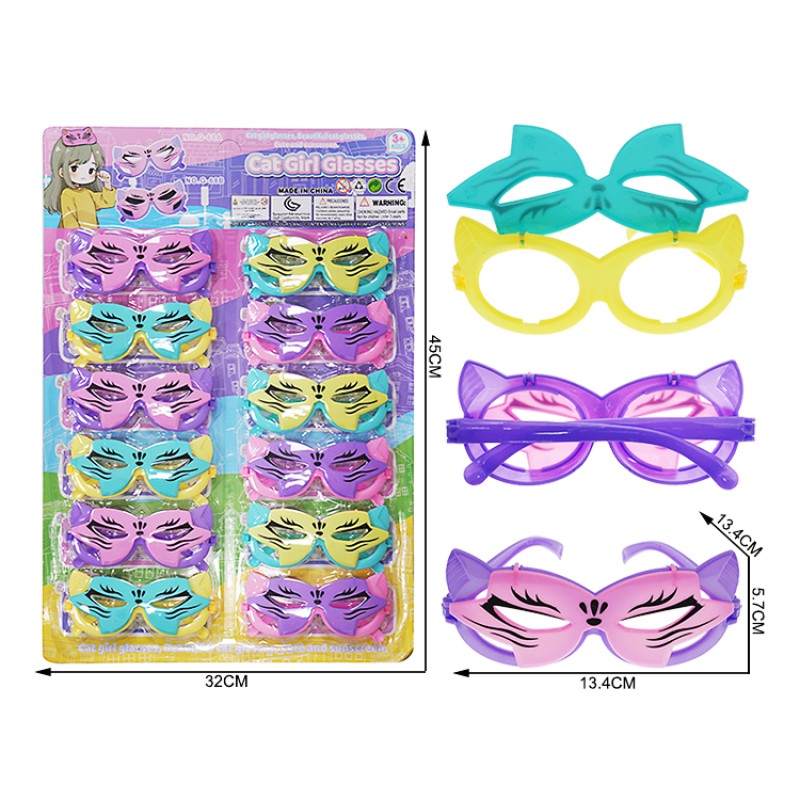 Flip-open Cat Girl Glasses Supplier - Plastic No Lens for Kids