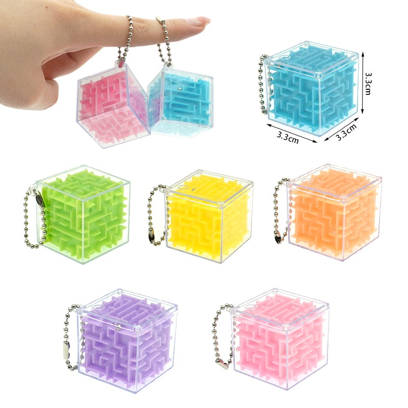 Square Maze Keychain Supplier - 3.3CM Rolling Bead Labyrinth