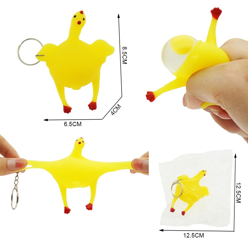 Soft Hen Keychain Factory - Rubber Yellow Chicken Prank Toy