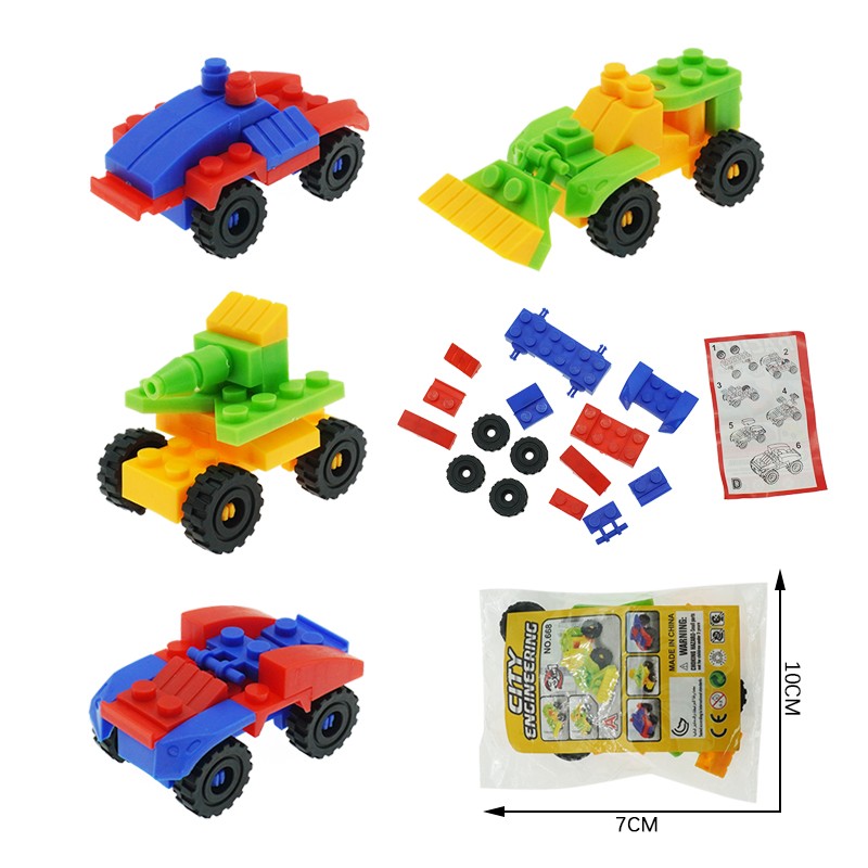 Building Blocks Car Factory - DIY 4 Models Funny Trucks