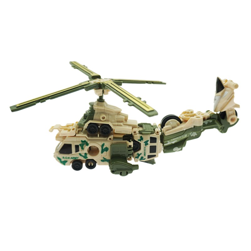 Combined Combat Helicopter Factory - 3 Cars Deformed Education Toys