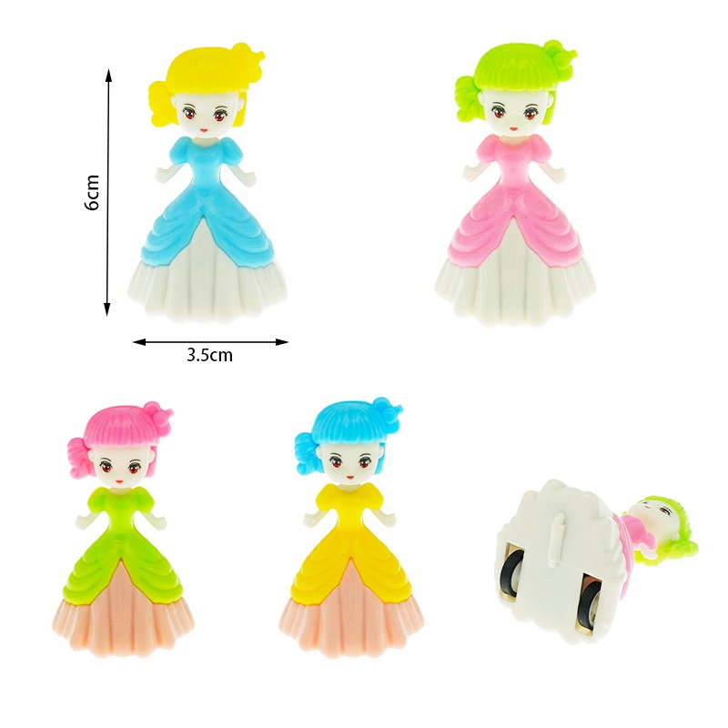 Pull Back Doll Factory - Mini Plastic Friction Princess Toy