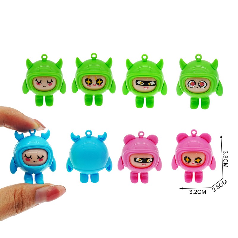 Mini Face Change Robot Factory - Plastic Changeable Doll Keychain