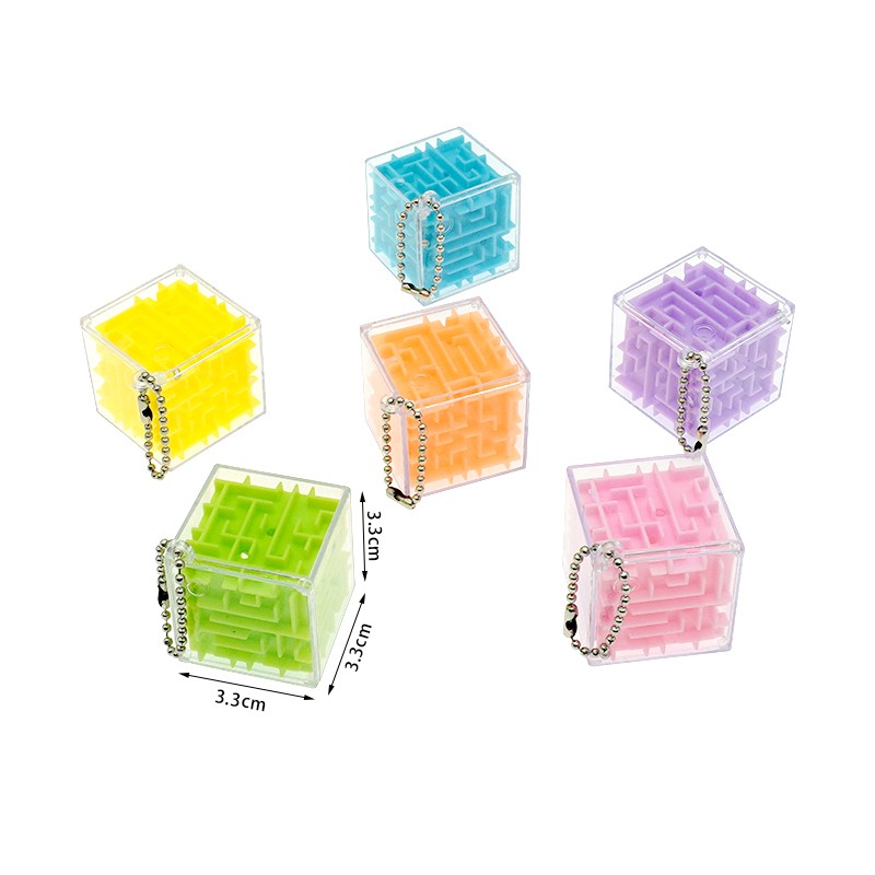 Square Maze Keychain Supplier - 3.3CM Rolling Bead Labyrinth