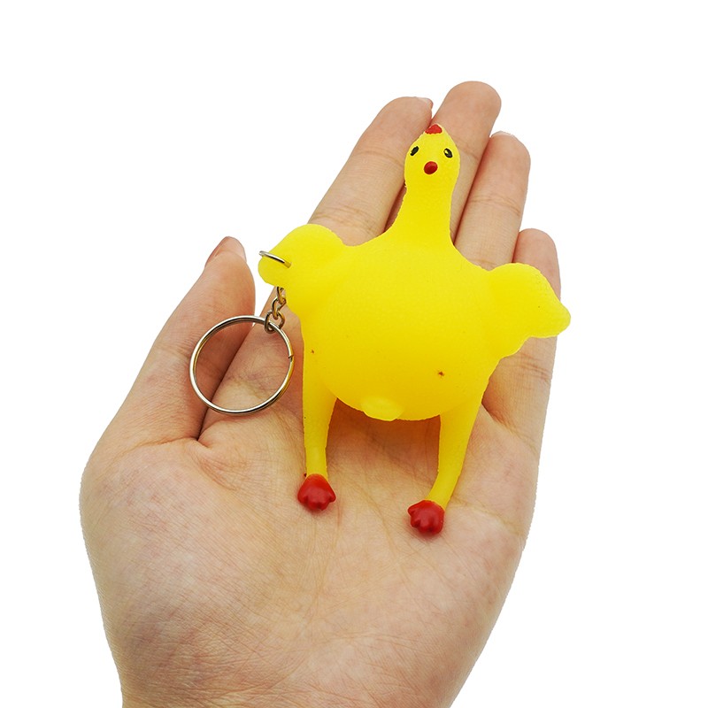Soft Hen Keychain Factory - Rubber Yellow Chicken Prank Toy