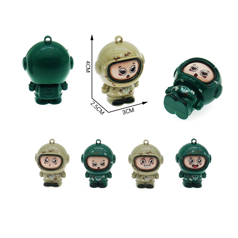 Mini Face Change Soldier Supplier - Plastic Changeable Doll Keychain