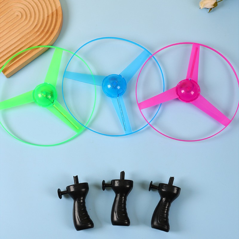 Flying Saucer Toy Supplier - Outdoor Pull String LED Flashing Disc