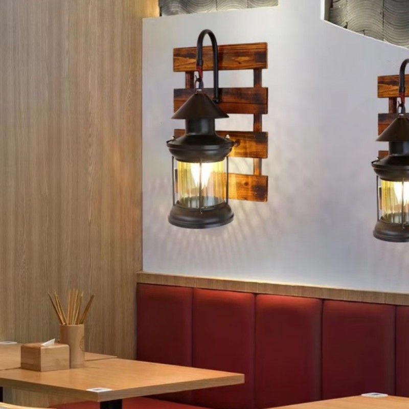 Industrial Wall Light Supplier - Retro LED Wood Sconce Bar