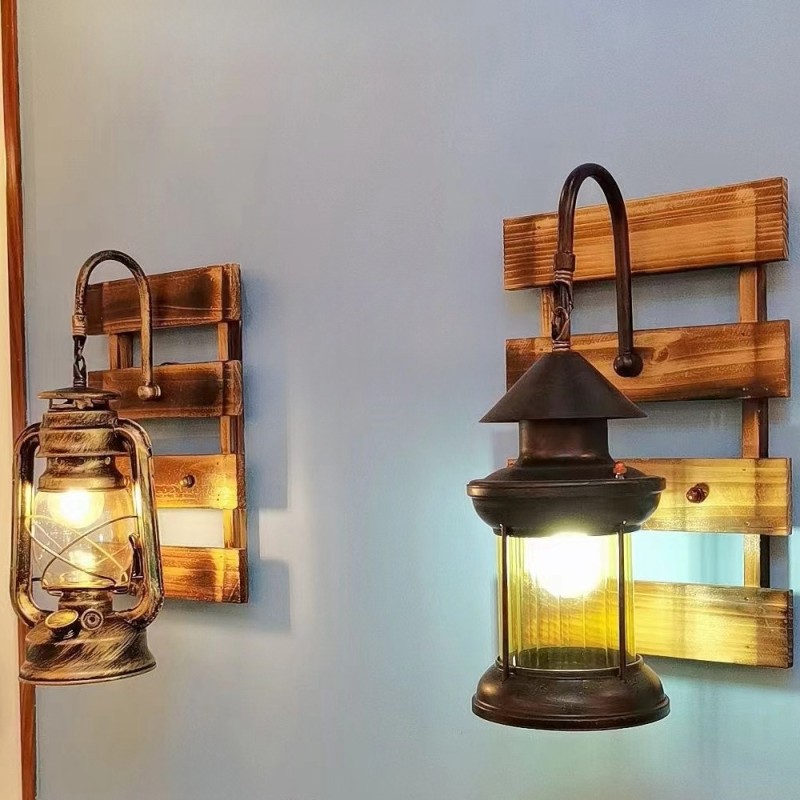 Industrial Wall Light Supplier - Retro LED Wood Sconce Bar