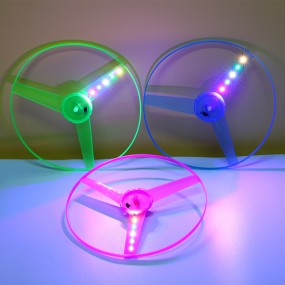 Flying Saucer Toy Supplier - Outdoor Pull String LED Flashing Disc