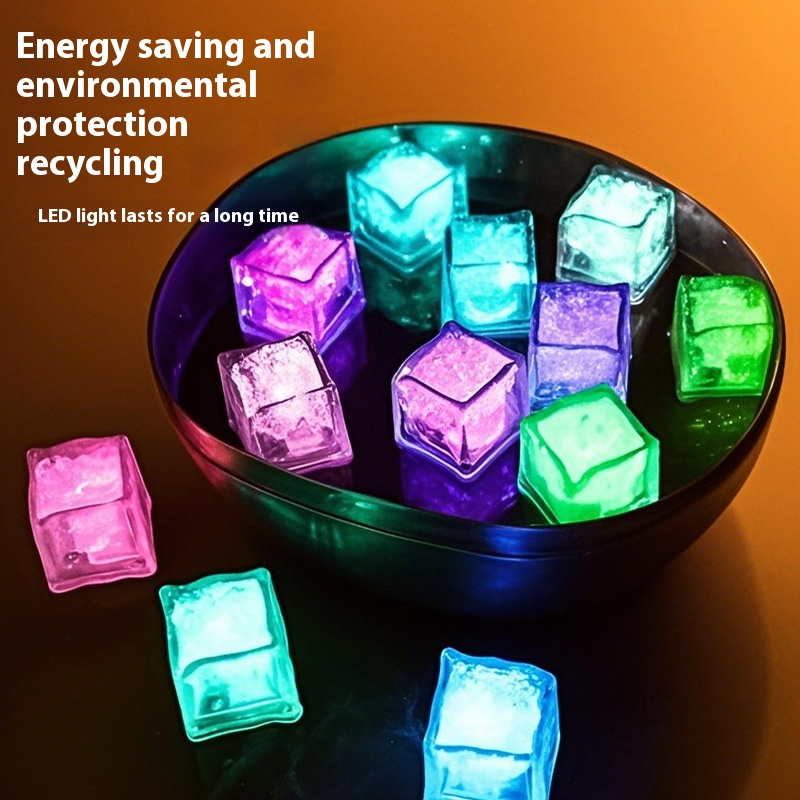 Ice Cube Night Light Supplier - LED Glowing 7 Color Bathroom Wedding