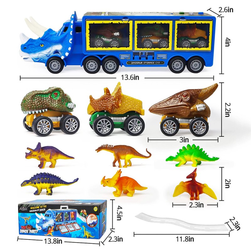 Dinosaur Transport Truck Supplier - Sounds Lights Pull Back Car