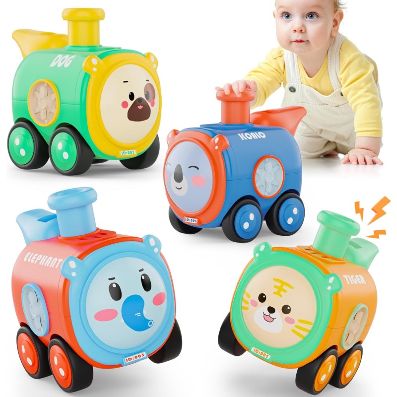 Baby Train Car Toys Supplier - 4PCS Press to Go Push Vehicle Set