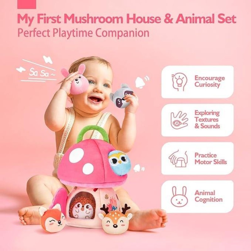 Montessori Mushroom House Supplier - Stuffed Animals Rattle Crinkle