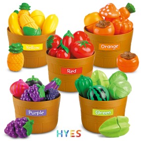 Play Food Set Factory - Preschool Kitchen Accessories Color Sorting