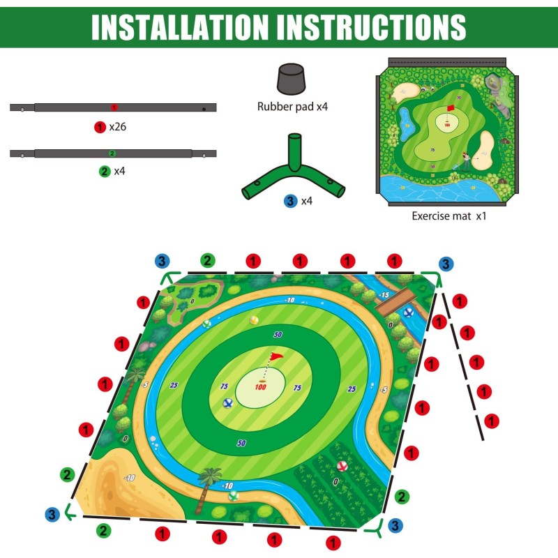 Golf Chipping Game Factory - 71"x71" Sticky Mat Indoor Outdoor