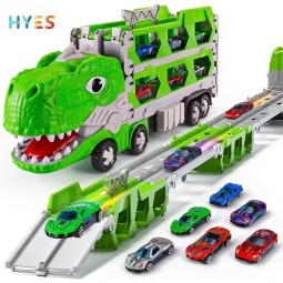 Dinosaur Truck Toys Factory - Pull Back Cars Track Learning Set