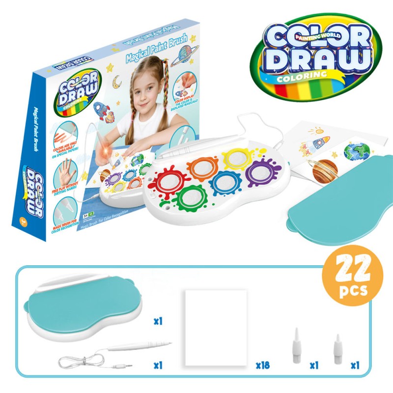 Color Magic Paint Brush Factory - Light up Coloring Painting Set