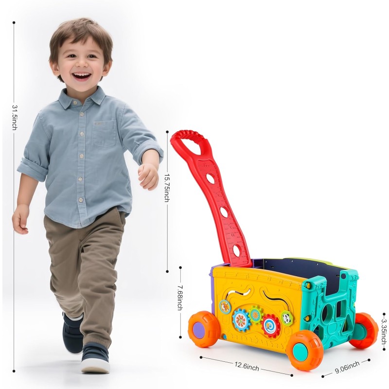 Multi-functional Trolley Play Set Factory - 2-in-1 Shopping Pull Toy