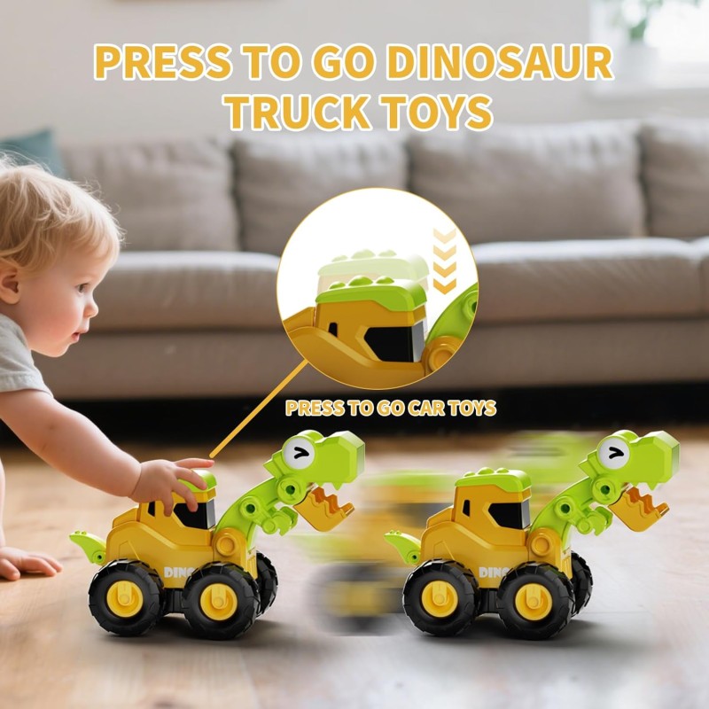 Construction Truck Toys Factory - Dinosaur Push and Go Sandbox