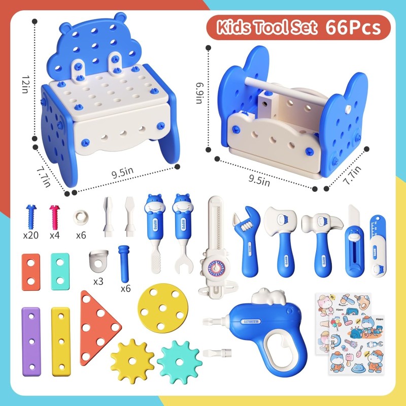 66PCS Tool Set Factory - Electronic Drill Montessori Educational