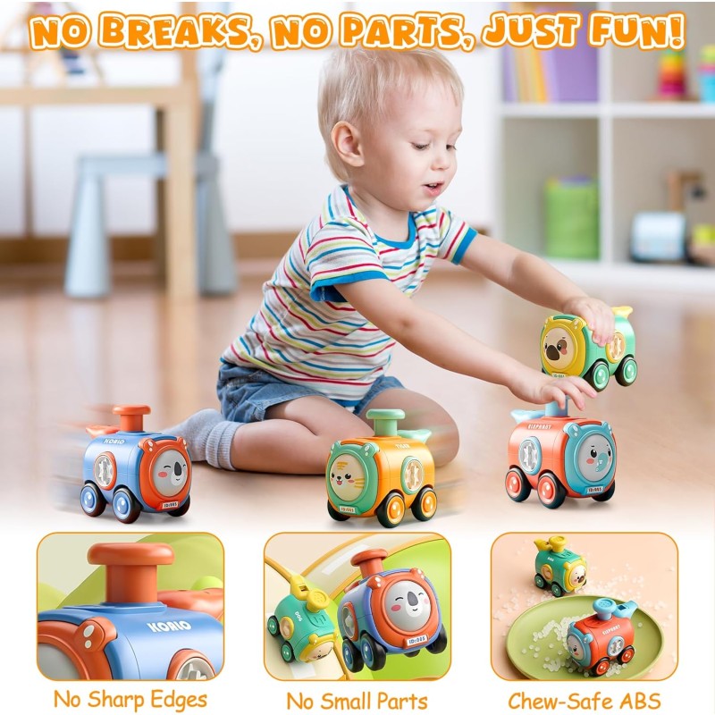 Baby Train Car Toys Supplier - 4PCS Press to Go Push Vehicle Set