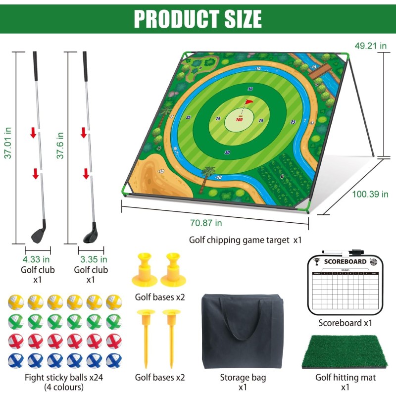 Golf Chipping Game Factory - 71"x71" Sticky Mat Indoor Outdoor
