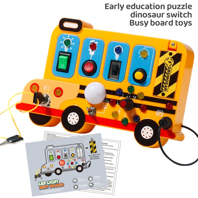 Montessori Busy Board Factory - LED Light up Switch Sensory Toys