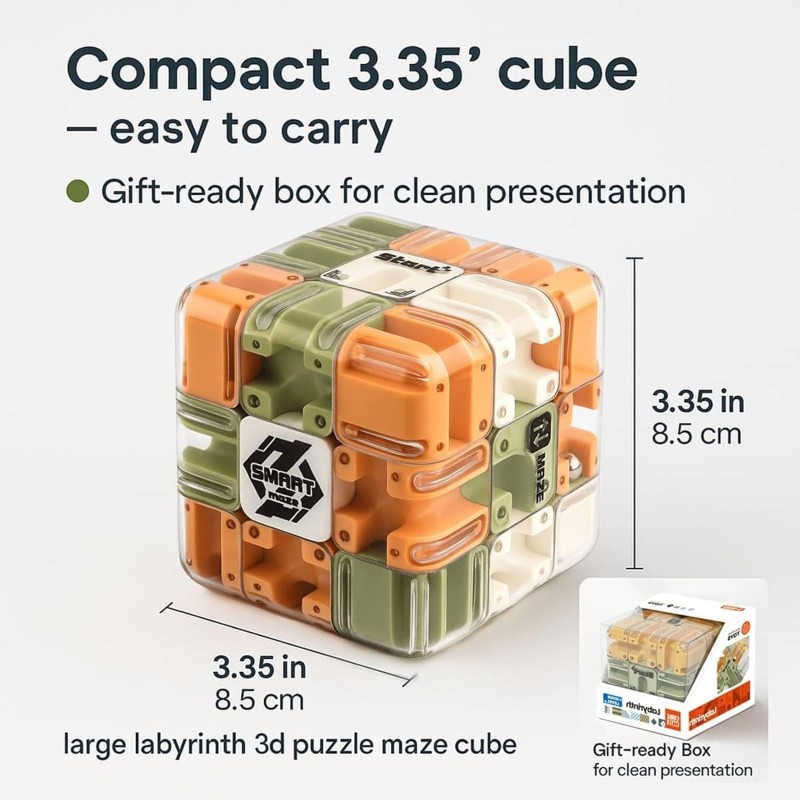 3D Puzzles Maze Cube Factory - Brain Teaser Spatial Awareness Toy