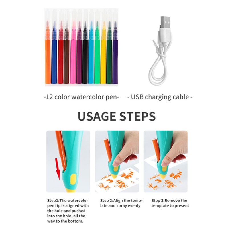 Electric Watercolor Pen Supplier - Hand-painted Washable 12 Color