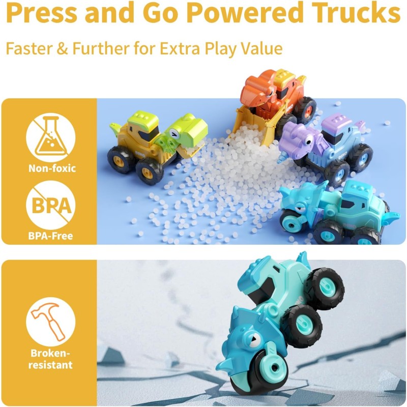 Construction Truck Toys Factory - Dinosaur Push and Go Sandbox