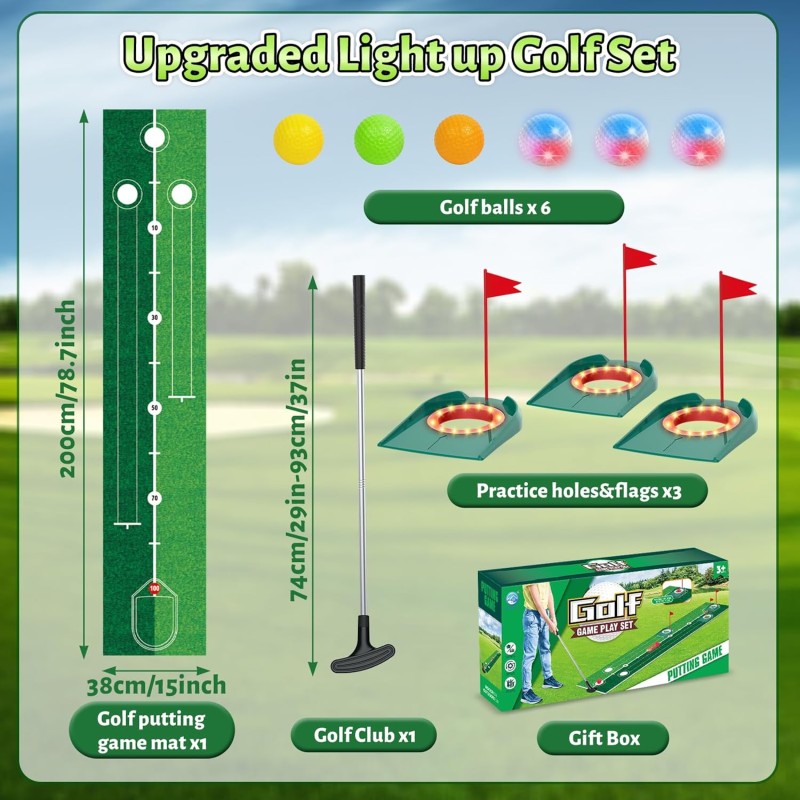 Light up Golf Set Factory - Putting Mat Indoor Outdoor Yard